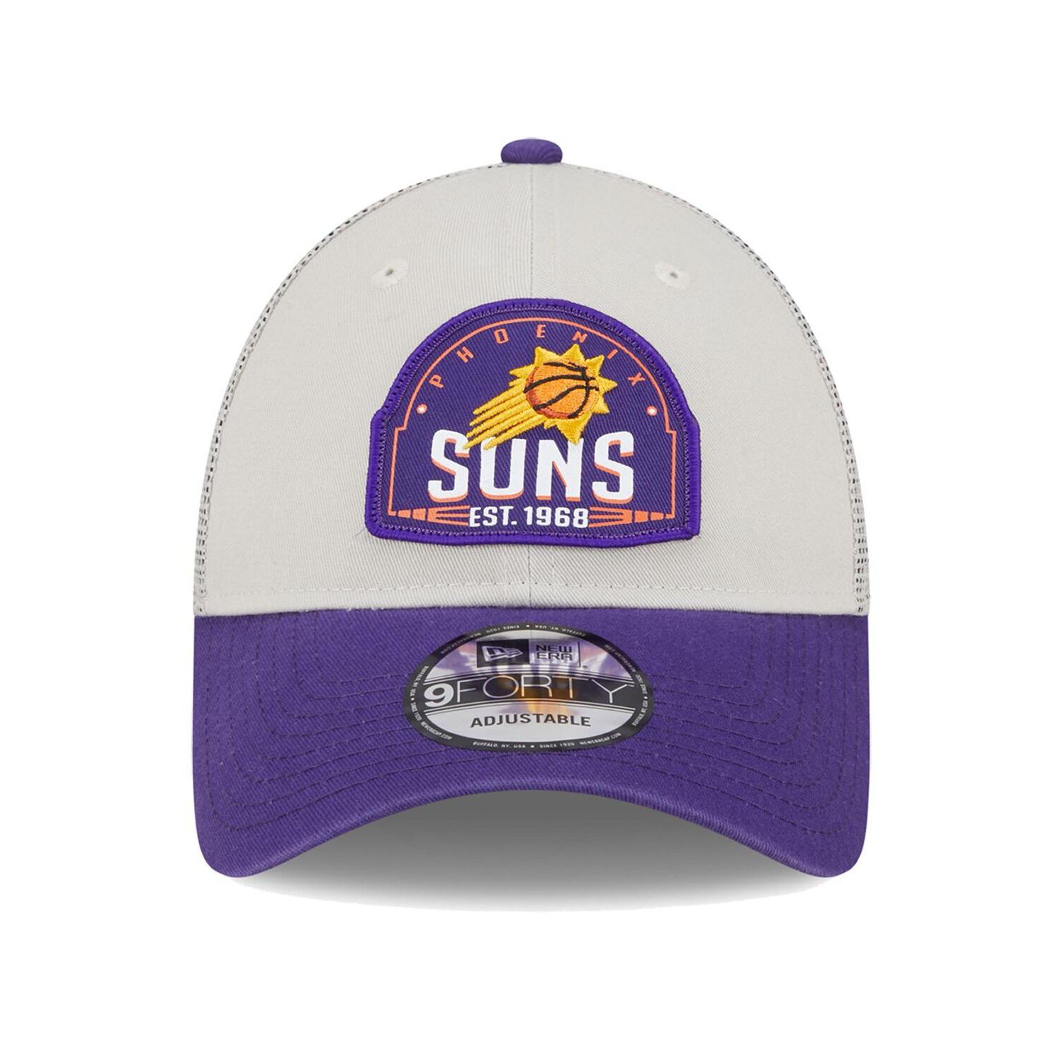 Men's Khaki/Purple Phoenix Suns Throwback Patch Trucker 9Forty Adjustable Hat