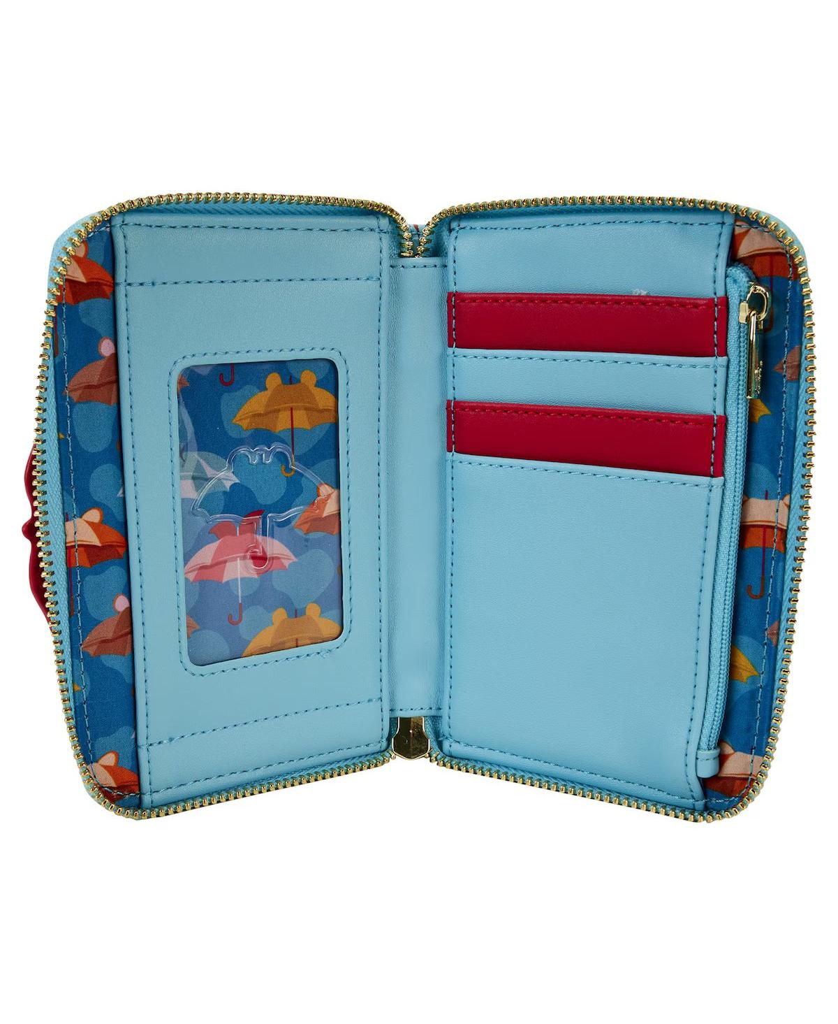 Shop Loungefly Winnie The Pooh Friends Rainy Day Zip-around Wallet In Blue
