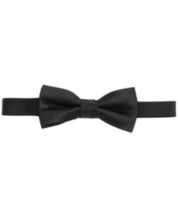 George Men's Classic Solid Black Bow Tie