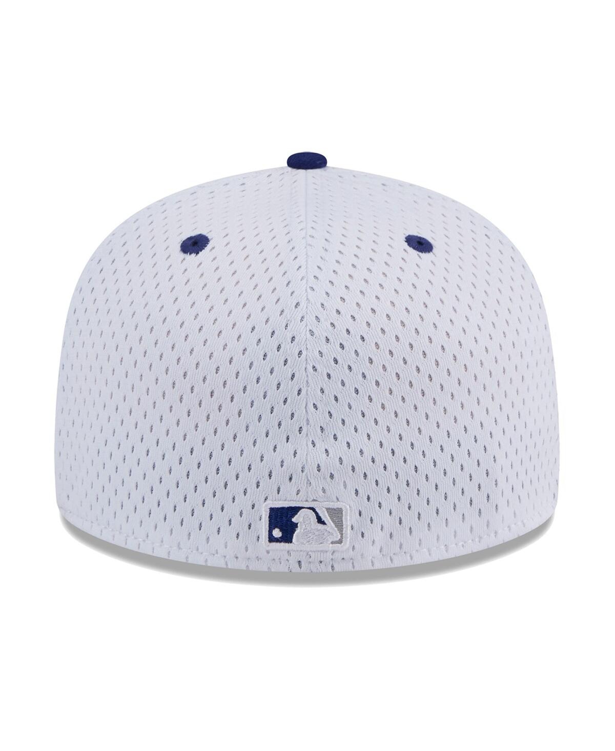 Shop New Era Men's White Los Angeles Dodgers Throwback Mesh 59fifty Fitted Hat In White Roya