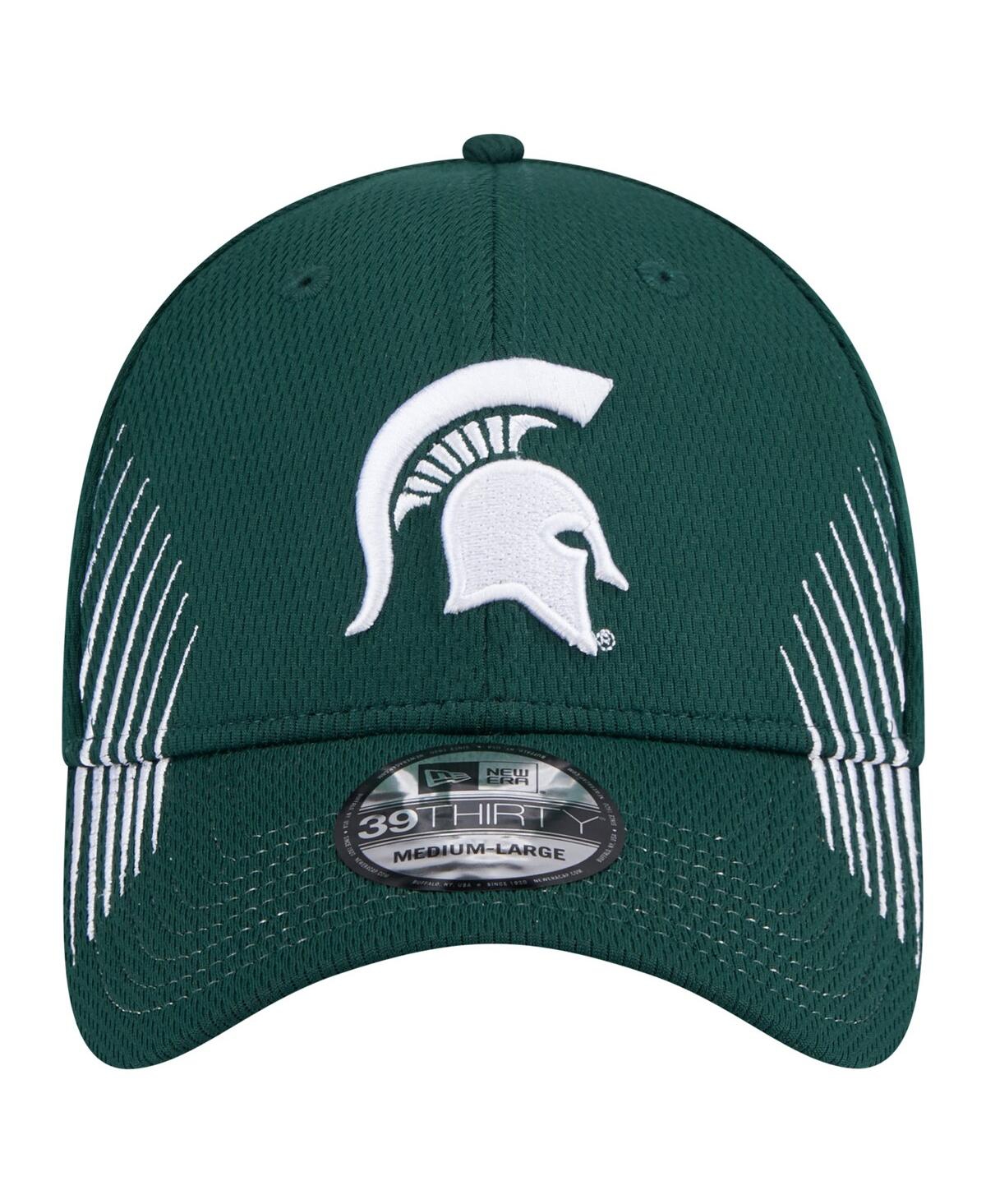 New Era Green Michigan State Spartans Active Slash Sides 39thirty Flex Hat In Green