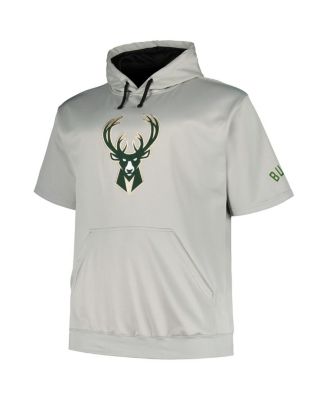 Branded Men's Silver Milwaukee Bucks Big Tall Logo Pullover Hoodie