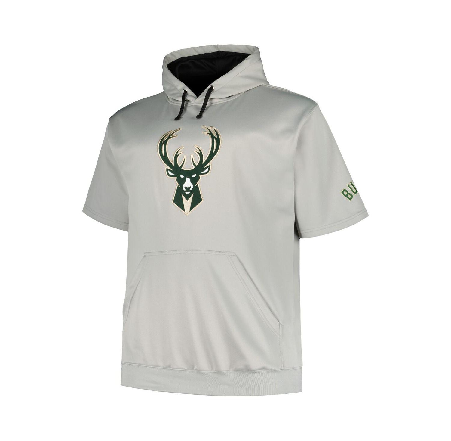 Branded Men's Silver Milwaukee Bucks Big & Tall Logo Pullover Hoodie