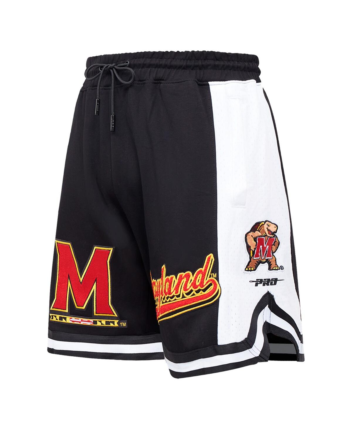 PRO STANDARD MEN'S BLACK MARYLAND TERRAPINS SCRIPT TAIL DK 2.0 SHORTS 