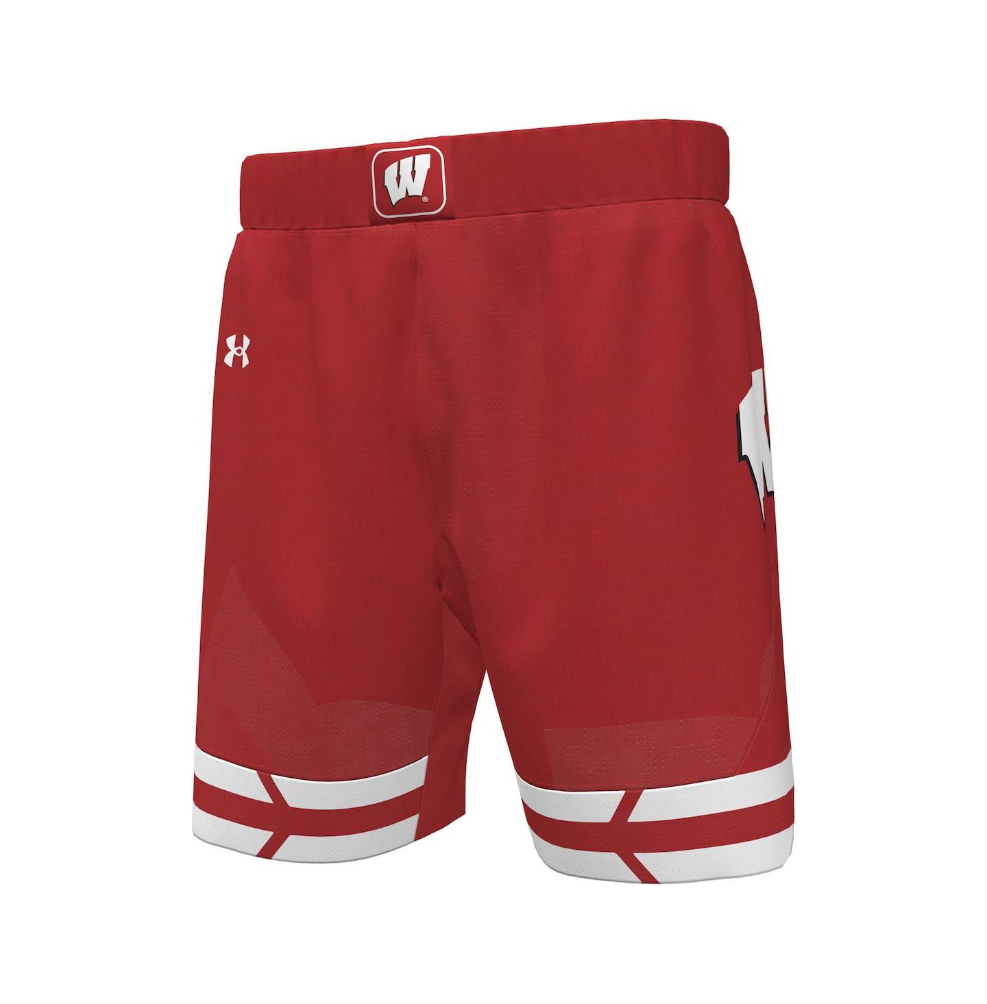 Мужские шорты Under Armour Red Wisconsin Badgers Replica Basketball — фото 3