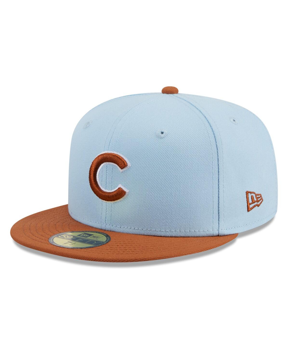 Shop New Era Men's Light Blue/brown Chicago Cubs Spring Color Basic Two-tone 59fifty Fitted Hat
