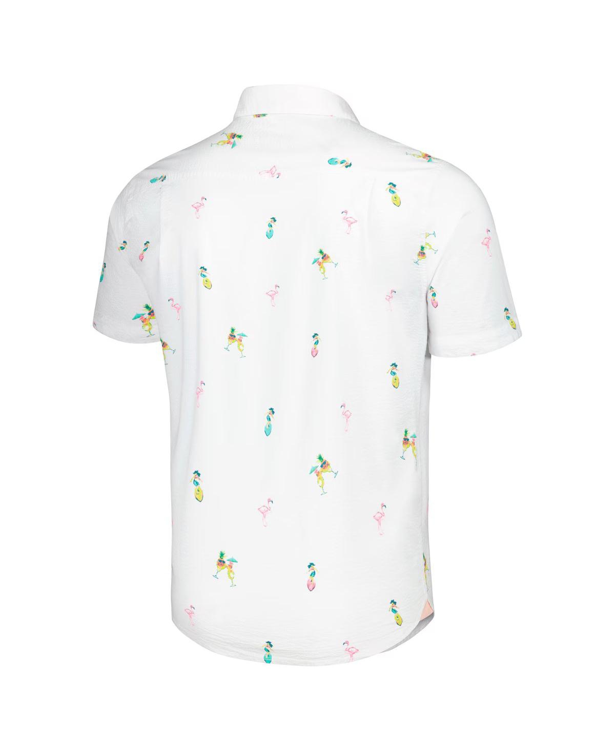 Tommy Bahama White Kansas City Chiefs Nova Wave Flocktail Button-up Shirt In White