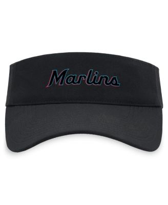 Men's Black Miami Marlins Wordmark Performance Adjustable Visor