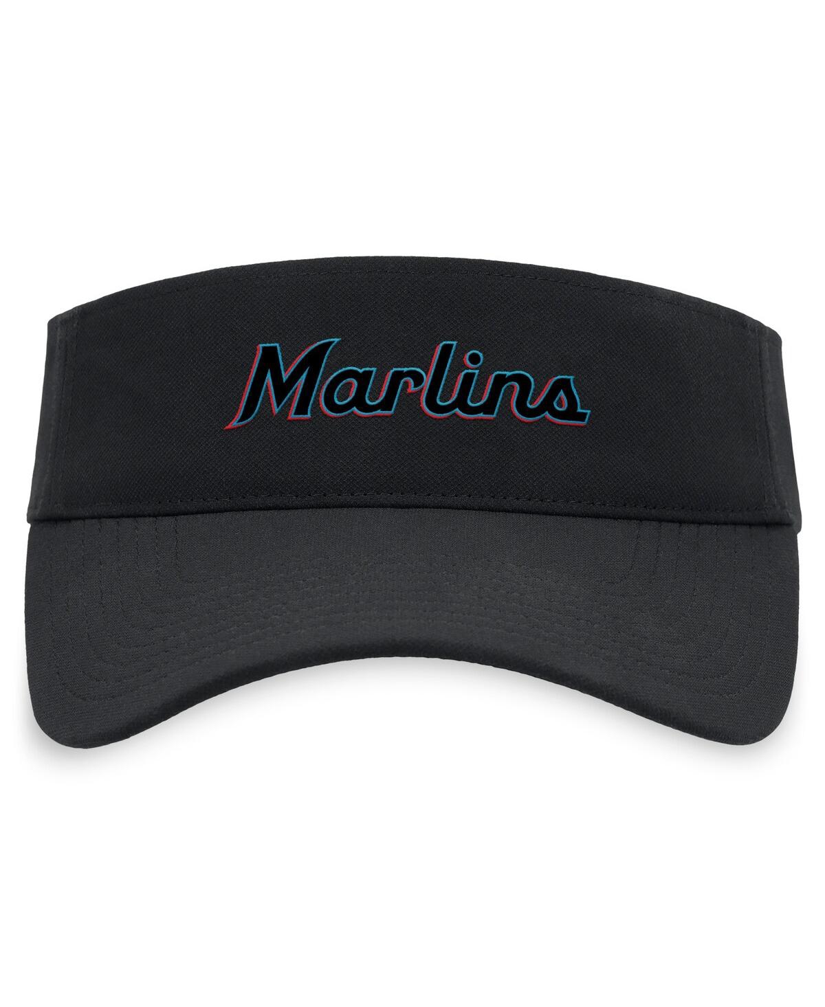 Nike Men's Black Miami Marlins Wordmark Performance Adjustable Visor