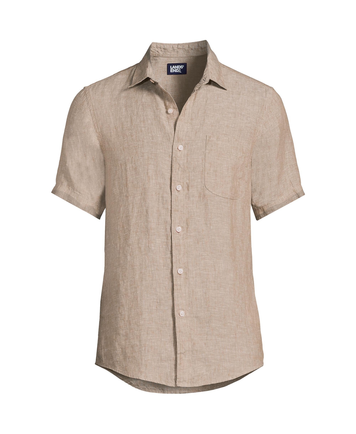 Big & Tall Traditional Fit Short Sleeve Linen Shirt - Chicory blue