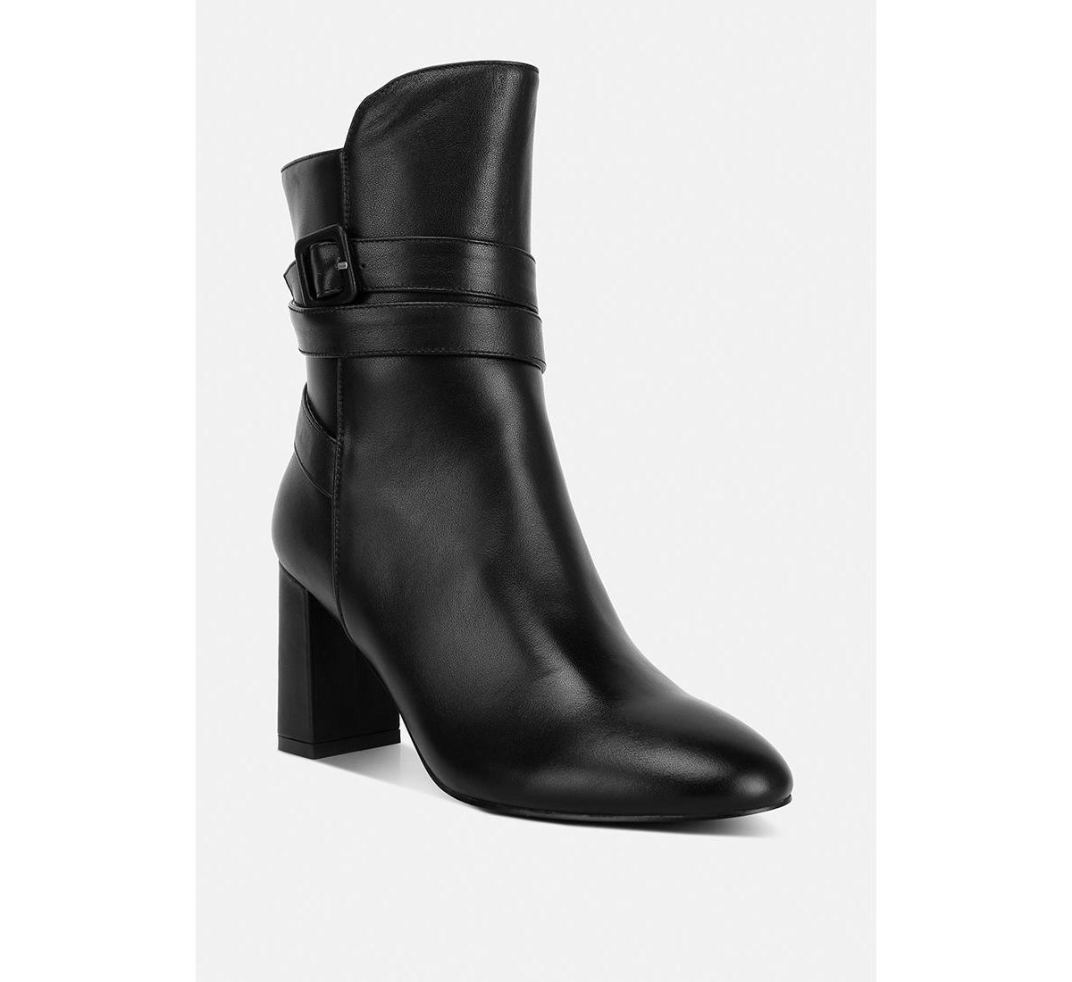 Cobra Womens Buckle Strap Embellished Ankle Boots - Brown