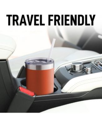 20oz Stainless Steel Tumbler With Lid and Straw - Sweat-Free Travel Coffee Mug Tumbler Cups