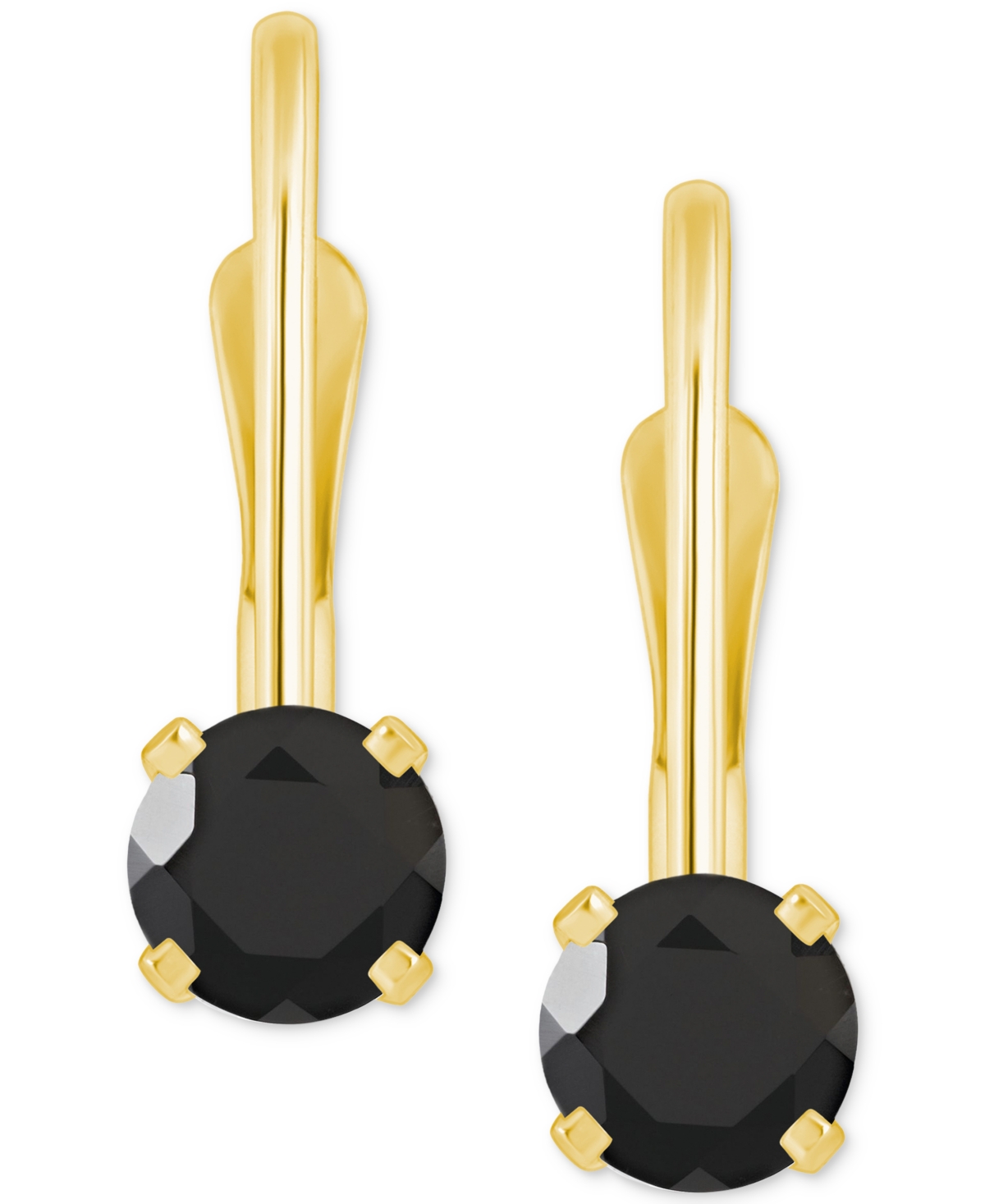 Amethyst Solitaire Leverback Earrings (1/2 ct. t.w.) in 14k Gold (Also in Additional Gemstones)