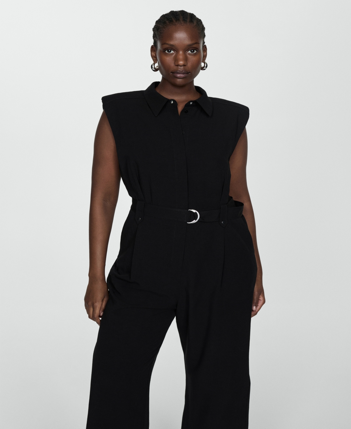 Mango Women's Belt Clips Detail Jumpsuit