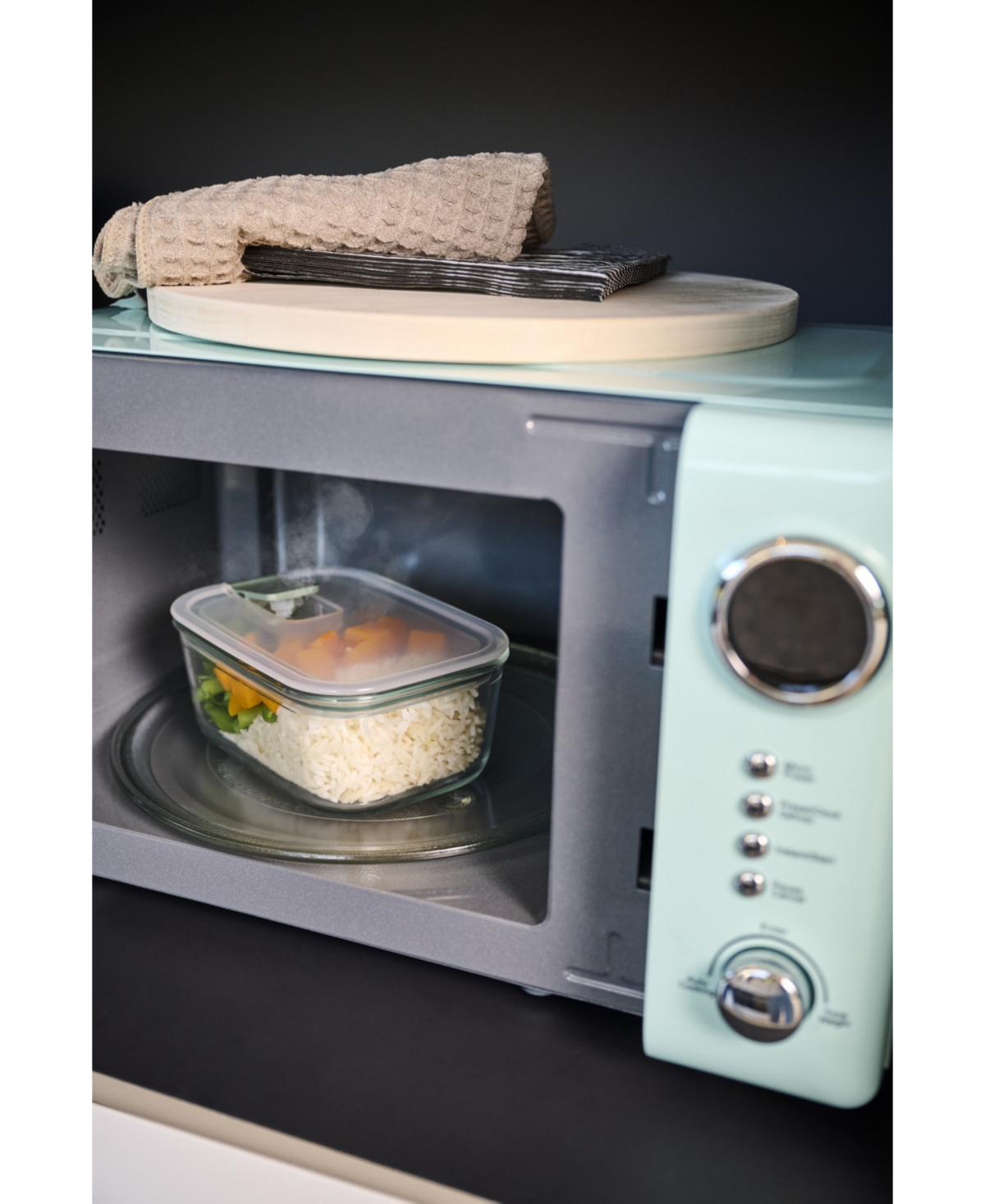 Mepal Easyclip 1pc. 23oz Rectangular Glass Box In Green