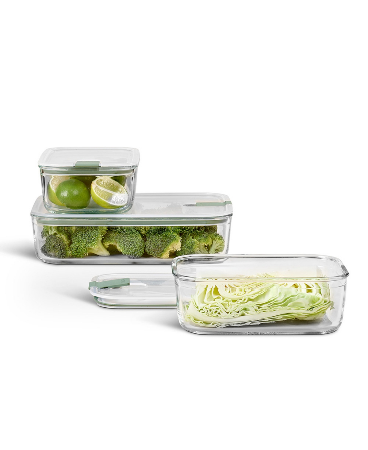 Mepal Easyclip 1pc. 34oz Rectangular Glass Box In Green