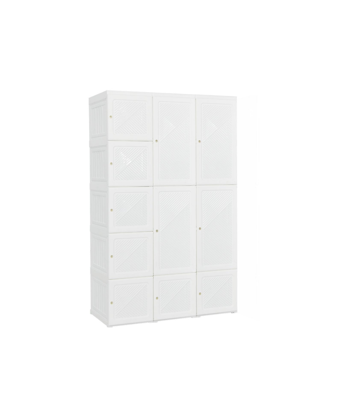 Foldable Armoire Wardrobe Closet with 10 Cubes - White