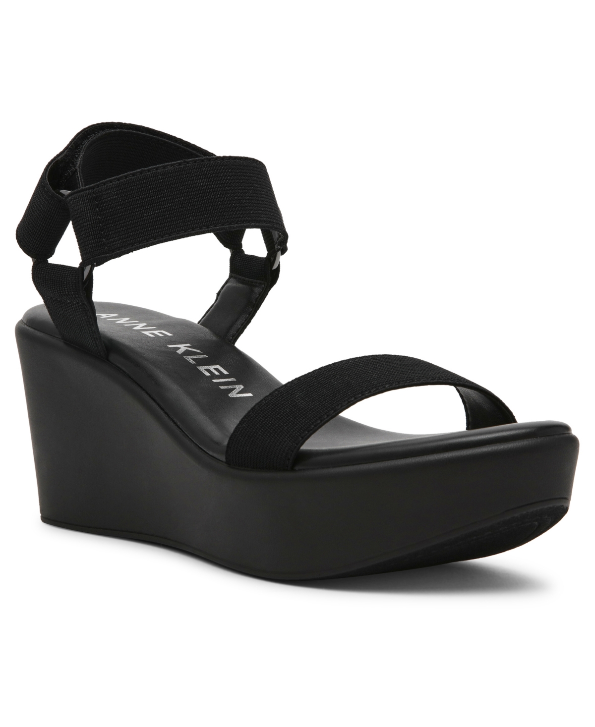 Shop Anne Klein Women's Phi Wedge Sandals In Black