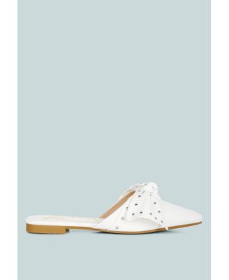 makeover studded bow flat mules