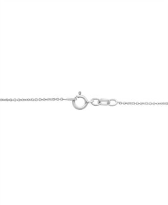 Cultured Freshwater Pearl (7mm) & Diamond (1/20 ct. t.w.) Vine 18" Pendant Necklace in Sterling Silver