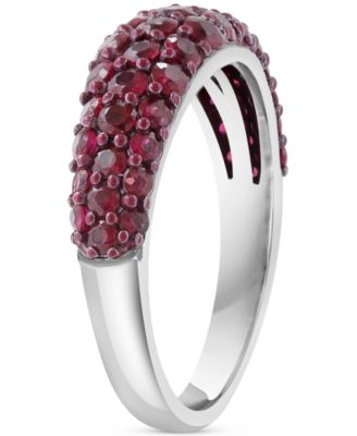 EFFY&reg; Ruby Cluster Dome Ring (1-3/4 ct. t.w.) in Sterling Silver (Also available in Pink Sapphire & Sapphire)