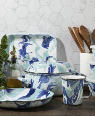 Lagoon Enameled Steel Pasta Plates, Set of 4