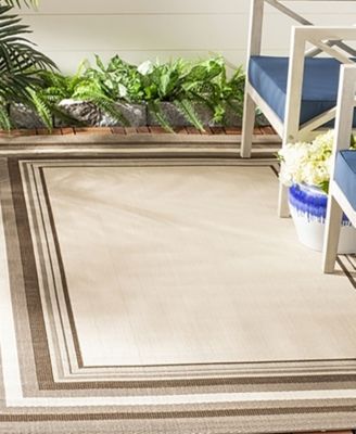 Courtyard CY7896 Beige and Dark Beige 5'3" x 7'7" Sisal Weave Outdoor Area Rug