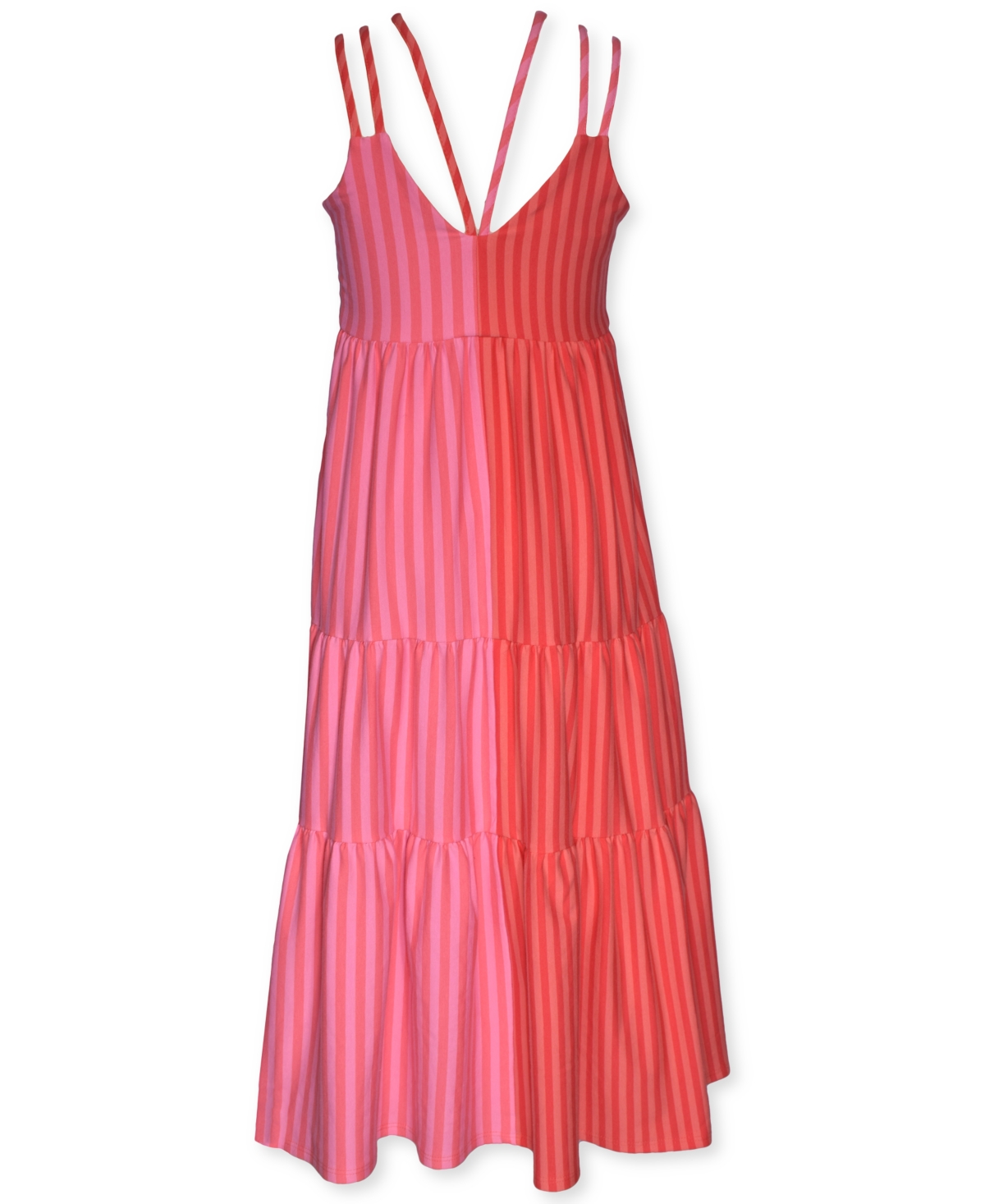 Shop Bonnie Jean Big Girls Sleeveless Striped Maxi Dress In Pink