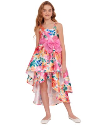 Bonnie Jean Big Girls Floral Print Double High Low Dress Macy s