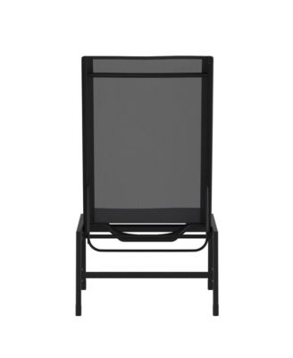 Braelin Set Of 2 Textilene Adjustable 5 Position Patio Chaise Lounge And Metal Frame Chair