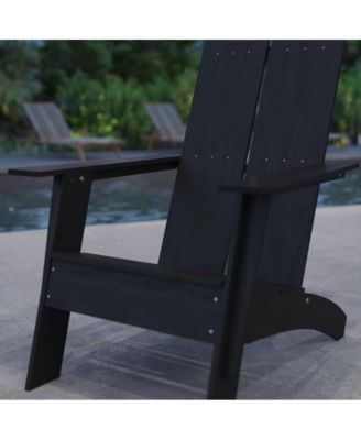 Piedmont Modern 2 Slat Back All-Weather Poly Resin Wood Adirondack Chair