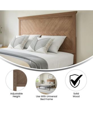 Marta Full Herring Bone Wooden Adjustable Headboard Only