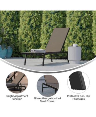 Braelin Textilene Adjustable 5 Position Patio Chaise Lounge And Metal Frame