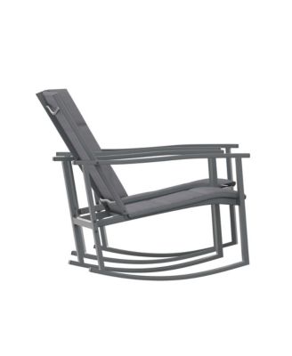 Brevyn Set Of 2 Flex Comfort Outdoor Rocking Chairs With Steel Frames