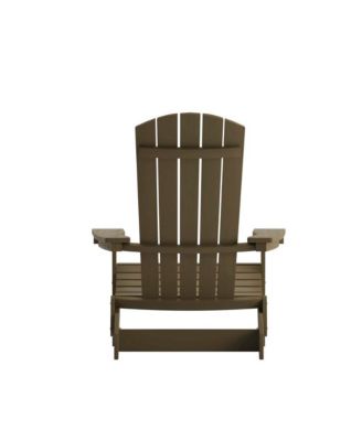 Set Of 2 Riviera Poly Resin Folding Adirondack Lounge Chair - All-Weather Indoor/Outdoor Patio Chair