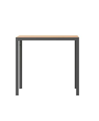 Fena 55" X 31.5" Outdoor Dining Table With Faux Teak Poly Slat Top And Metal Frame