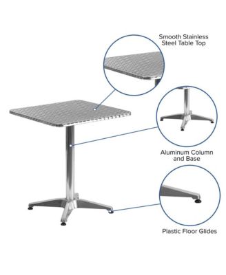 23.5'' Square Aluminum Indoor-Outdoor Table With Base