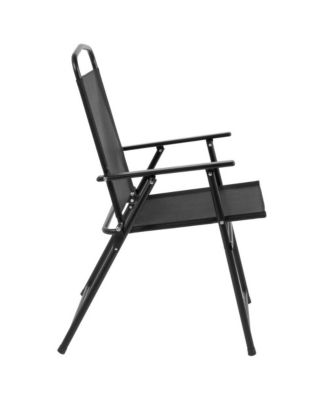 6 Piece Patio Garden Set With Table, Umbrella And 4 Folding Chairs