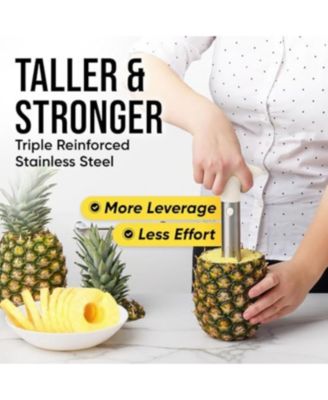 Heavy Duty 2pc Pineapple Corer & Slicer Set – Includes Eye Removal Tool with Reinforced Blade