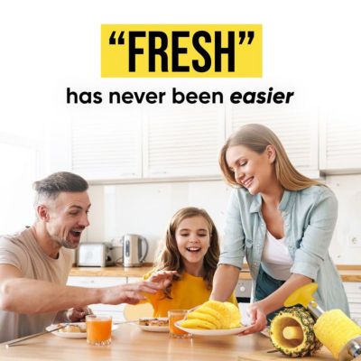 Heavy Duty 2pc Pineapple Corer & Slicer Set – Includes Eye Removal Tool with Reinforced Blade