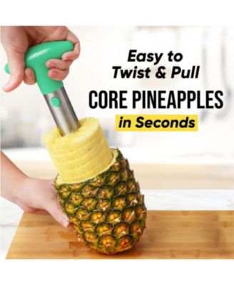 Heavy Duty 2pc Pineapple Corer & Slicer Set – Includes Eye Removal Tool with Reinforced Blade