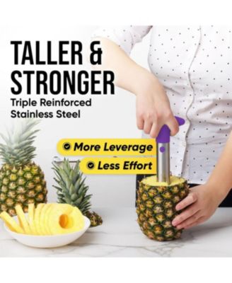 Heavy Duty 2pc Pineapple Corer & Slicer Set – Includes Eye Removal Tool with Reinforced Blade