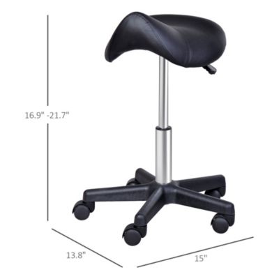 Adjustable Hydraulic Rolling Salon Stool Swivel Saddle Stool Spa Beauty