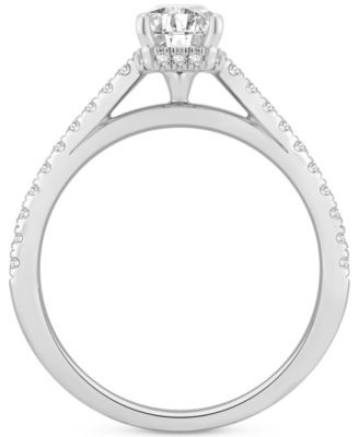 GIA Certified Diamond Emerald-Cut Engagement Ring (1-1/4 ct. t.w.) in 14k White Gold