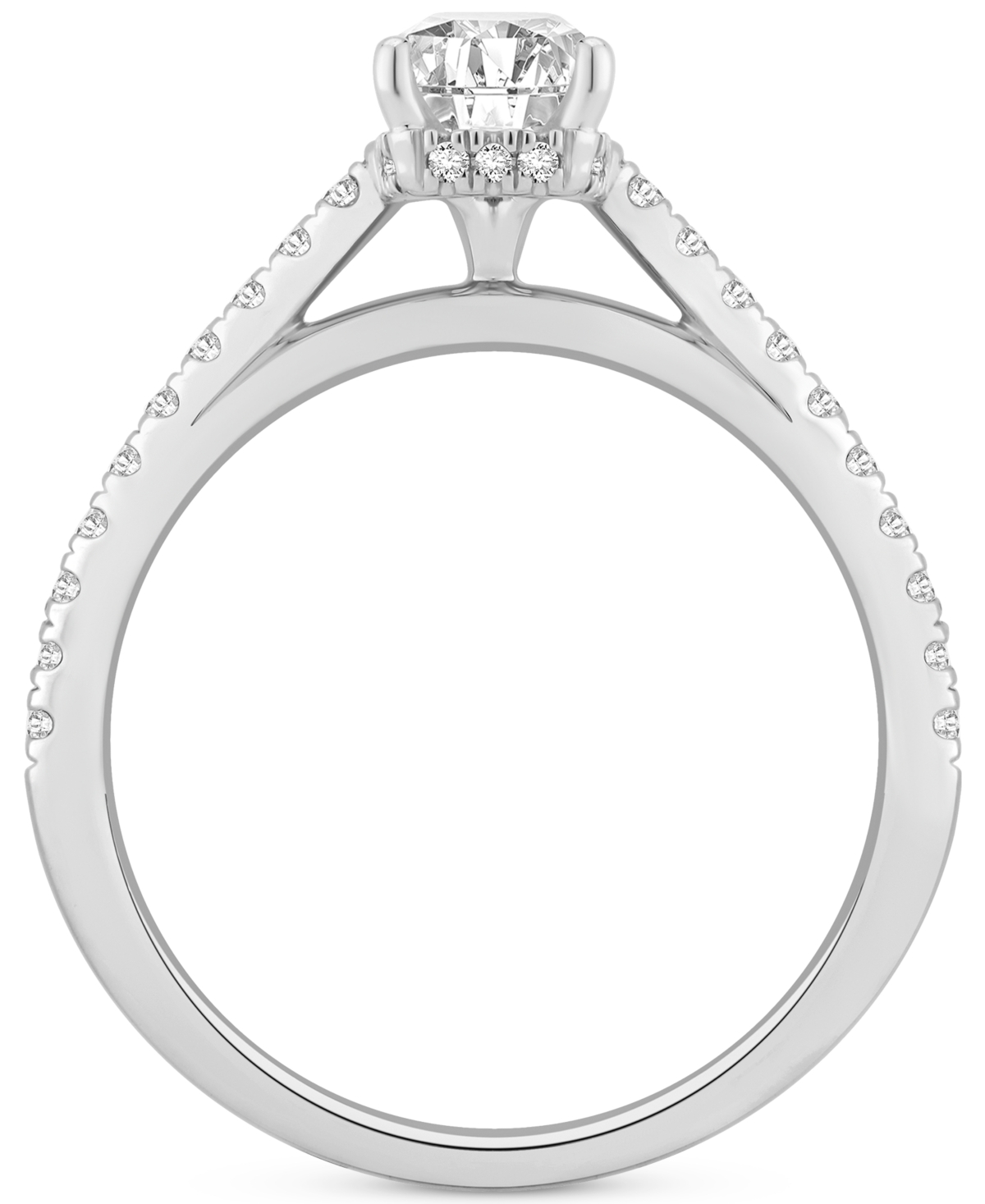 Macy's Gia Certified Diamond Emerald-cut Engagement Ring (1-1/4 Ct. T.w.) In 14k White Gold In White Gold