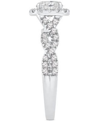 GIA Certified Diamond Halo Engagement Ring (1 ct. t.w.) in 14k White Gold