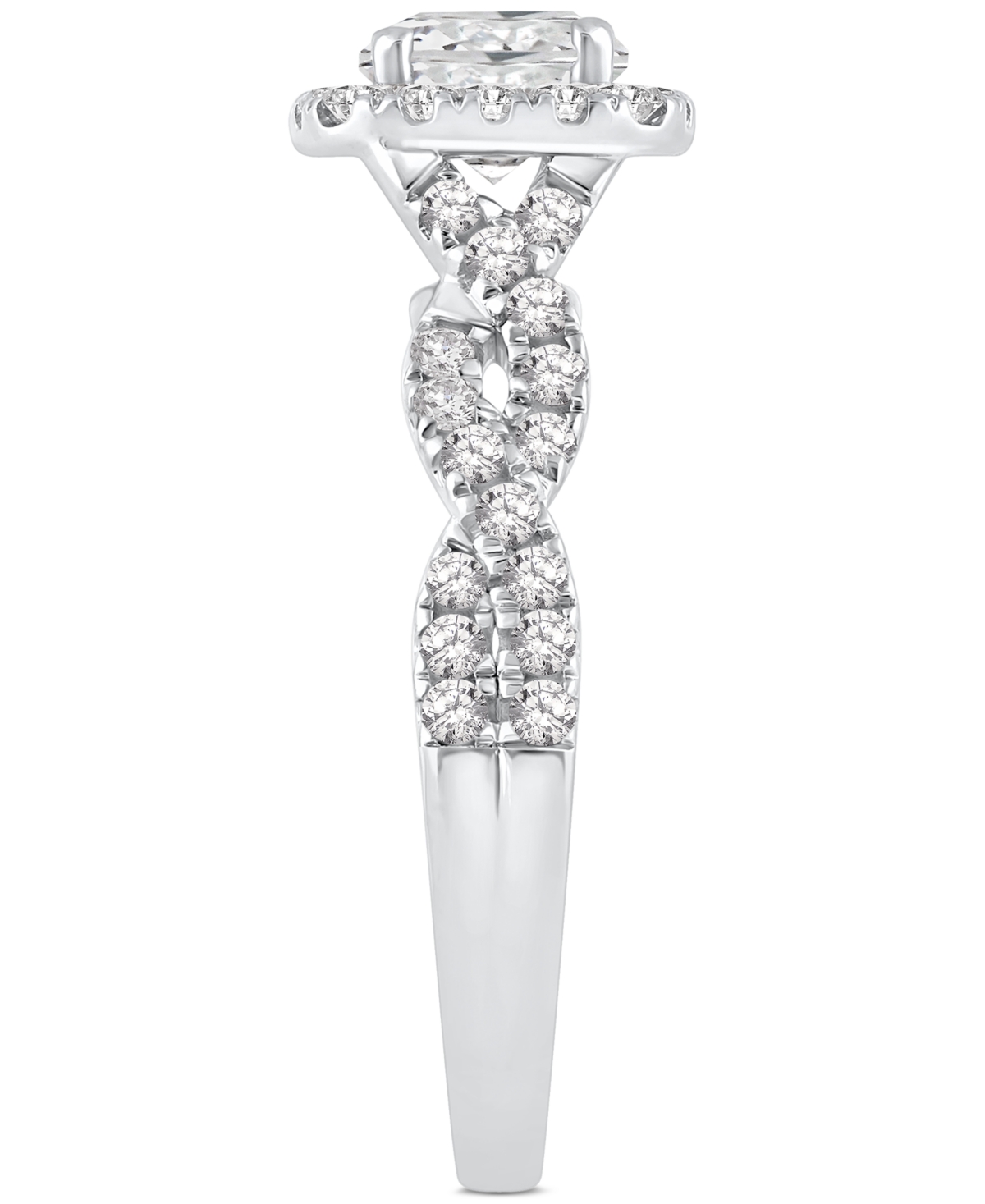 Macy's Gia Certified Diamond Halo Engagement Ring (1 Ct. T.w.) In 14k White Gold In White Gold
