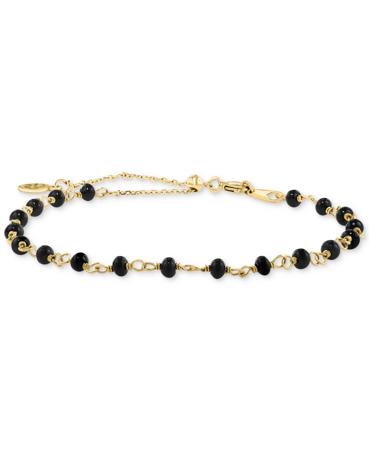 Effy Onyx Bead Open Link Chain Bracelet in 14k Gold - Yellow Gol