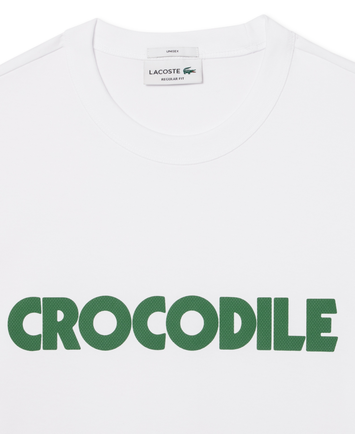 Lacoste Men's Relaxed Fit Crocodile Wording Short Sleeve T-Shirt - 001 Blanc