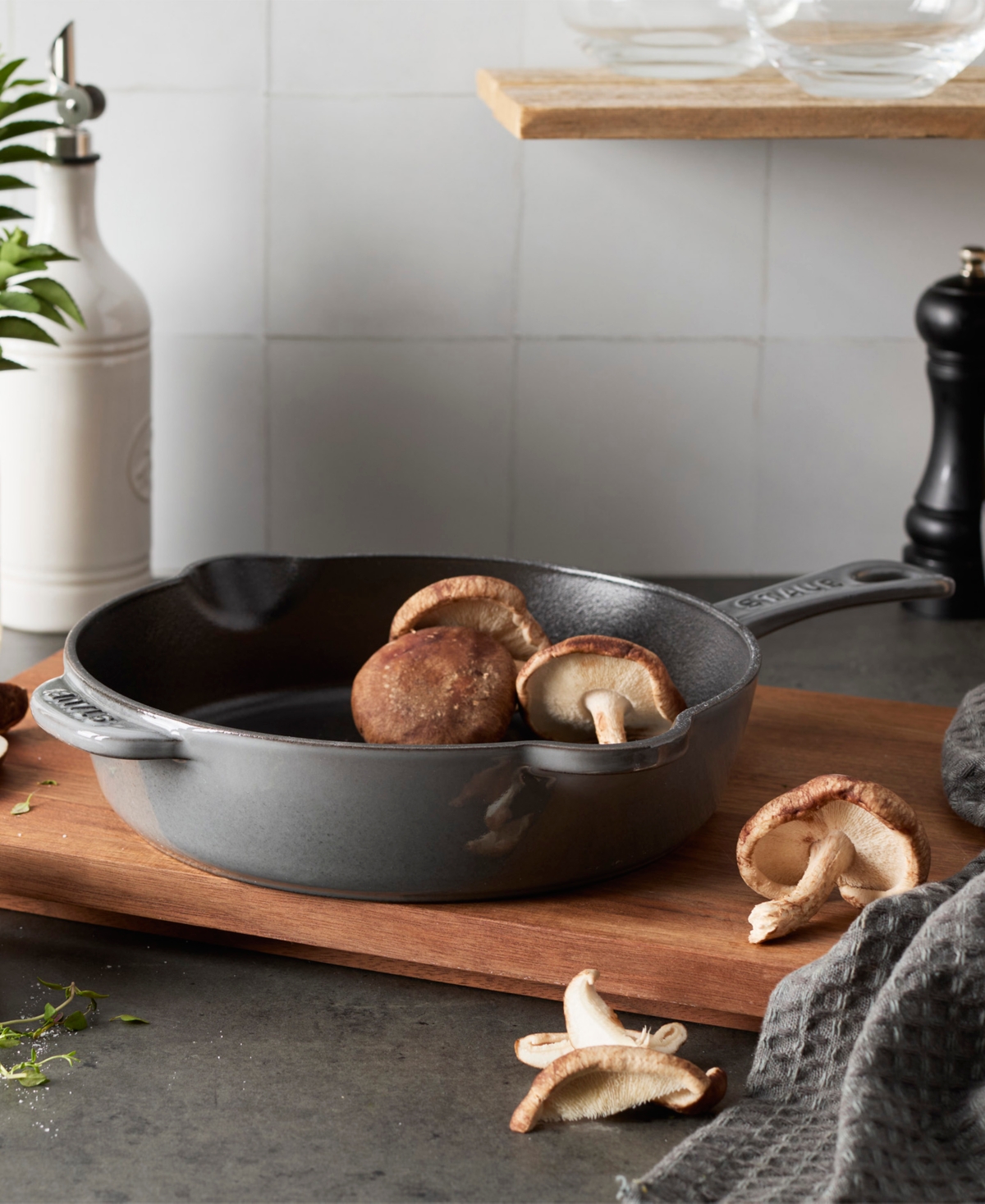 Staub Cast Iron 8.5 Traditional Deep Skillet In Grey